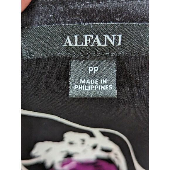 Alfani Size PP jersey knit top with sheer hem and 3/4 length sleeves - Picture 2 of 6